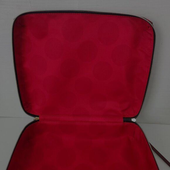 Estee Lauder Red faux Croc Embossed travel bag case NWOT - Picture 10 of 11